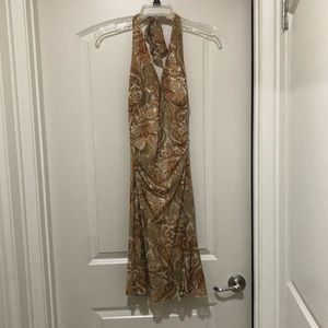 Printed backless dress